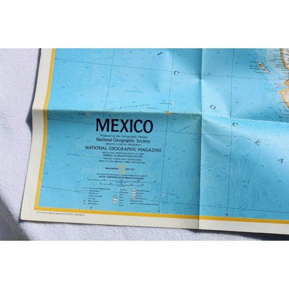 Vintage 1973 Mexico Map National Geographic Central America 53745 - Picture 3 of 6